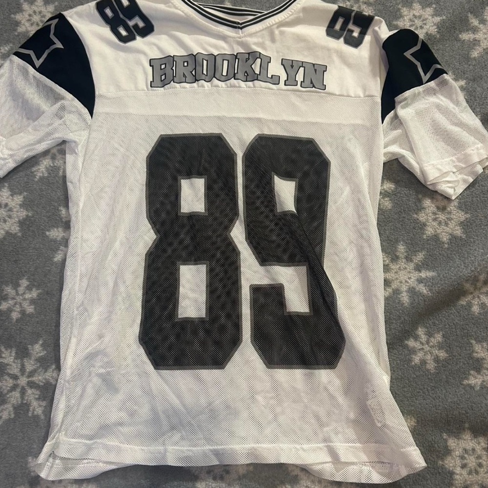 Brooklyn White and Black Sports Jersey